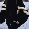 Style Core Aesthetics, New Style Trends - Lambswool Stripe Splice Jacket