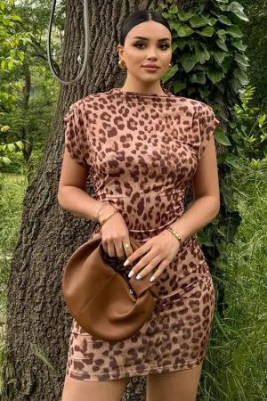 Style Core Aesthetics, New Style Trends - Leopard Bodycon Mini Dress