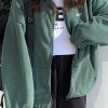 Style Core Aesthetics, New Style Trends - Letter Print Zip-up Jacket