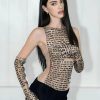 Style Core Aesthetics, New Style Trends - Letter Printed Top with Gloves