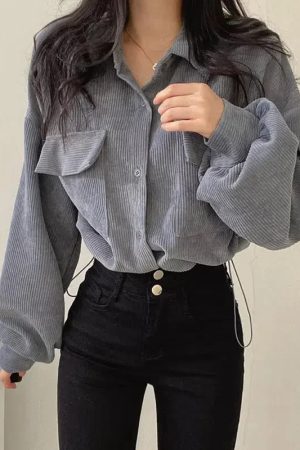 Style Core Aesthetics, New Style Trends - Light Academia Cropped Corduroy Jacket