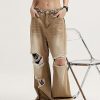 Style Core Aesthetics, New Style Trends - Light Wash Low Rise Ripped Jeans