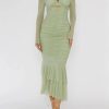 Style Core Aesthetics, New Style Trends - Mesh Ruched Bodycon Midi Dress