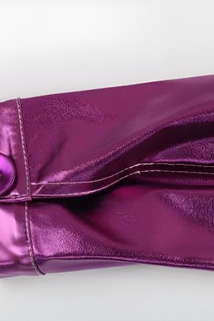 Style Core Aesthetics, New Style Trends - Metallic Fuchsia Faux Leather Jacket