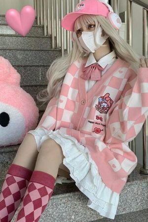 Style Core Aesthetics, New Style Trends - My Melody Buttoned Pink Cardigan