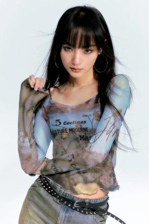 Style Core Aesthetics, New Style Trends - Nature Mesh Top