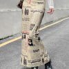 Style Core Aesthetics, New Style Trends - Newspaper Printed Maxi Skirt