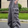 Style Core Aesthetics, New Style Trends - Pantalon cargo parachute surdimensionné Y2K
