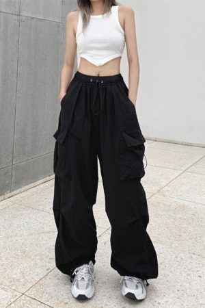Style Core Aesthetics, New Style Trends - Pantalon Cargo Parachute Y2K