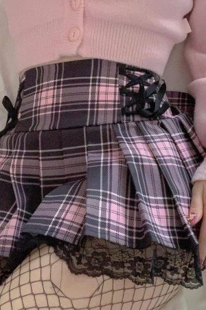 Style Core Aesthetics, New Style Trends - Pastel Goth Pleated Mini Skirt