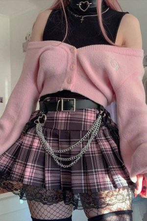 Style Core Aesthetics, New Style Trends - Pastel Goth Pleated Mini Skirt
