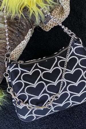 Style Core Aesthetics, New Style Trends - Prizia | Sac à épaule imprimé coeur