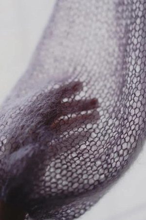 Style Core Aesthetics, New Style Trends - Puff Sleeved Mesh Knit Sweater
