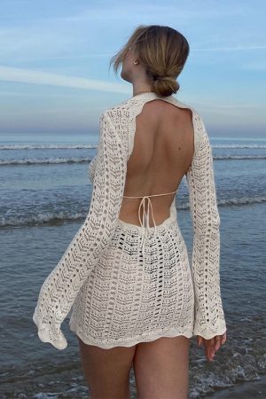 Style Core Aesthetics, New Style Trends - Robe courte crochet 'Malo'