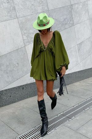 Style Core Aesthetics, New Style Trends - Robe à manches bouffantes 'Maylia'