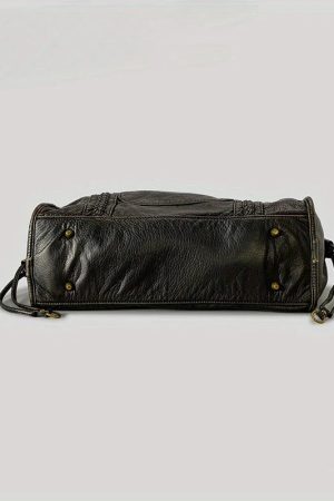 Style Core Aesthetics, New Style Trends - Sac bandoulière Y2K rétro moto en simili cuir