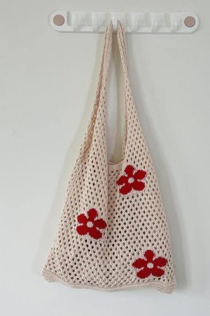 Style Core Aesthetics, New Style Trends - Sac éco à bandoulière à fleurs découpées