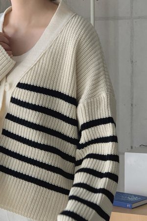 Style Core Aesthetics, New Style Trends - Self Made Striped Cardigan