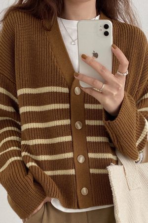 Style Core Aesthetics, New Style Trends - Self Made Striped Cardigan