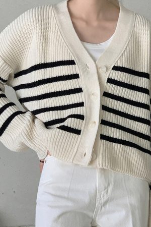 Style Core Aesthetics, New Style Trends - Self Made Striped Cardigan