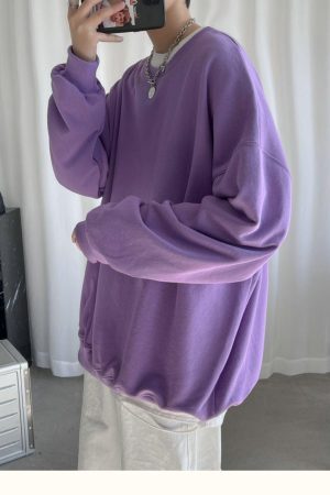 Style Core Aesthetics, New Style Trends - Soft Boy Basic Oversized Sweatshirt