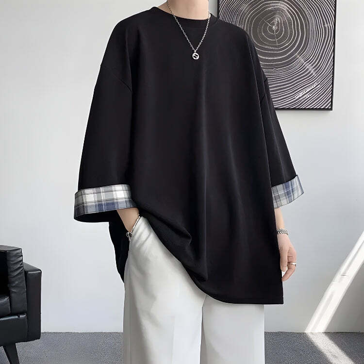 Style Core Aesthetics, New Style Trends - Soft Boy Oversize Detailed Tee