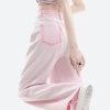 Style Core Aesthetics, New Style Trends - Soft Girl Distressed Straight Leg Pants