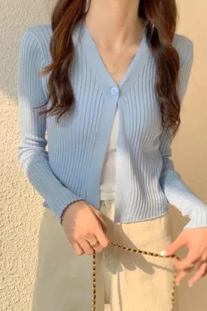 Style Core Aesthetics, New Style Trends - Soft Girl One Button Cardigan