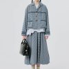 Style Core Aesthetics, New Style Trends - Soft Girl Plaid Bubble Midi Skirt