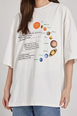Style Core Aesthetics, New Style Trends - Solar System Oversized Tee