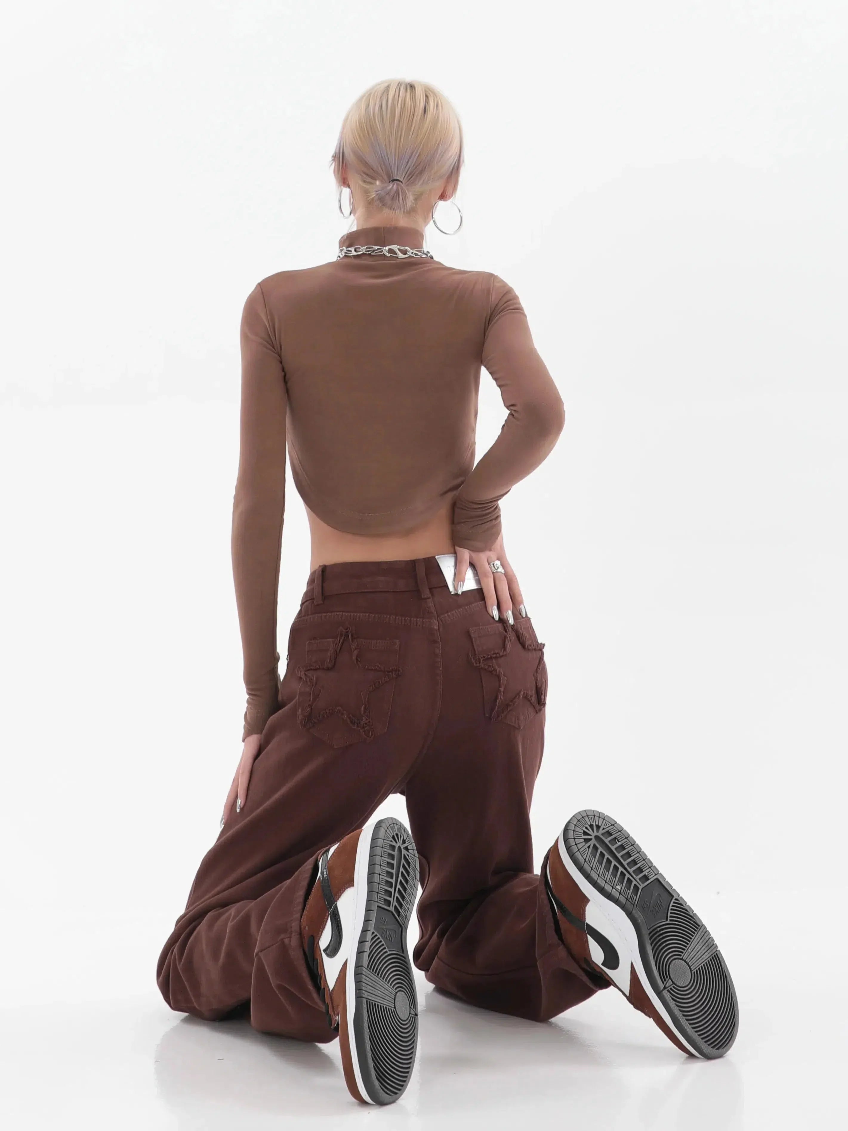 Style Core Aesthetics, New Style Trends - Star Pockets Wide Leg Jeans