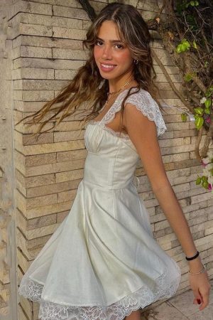 Style Core Aesthetics, New Style Trends - Tie-Back Lace Mini Dress