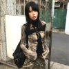 Style Core Aesthetics, New Style Trends - Top Côtelé Y2K Grunge Croix Frontale
