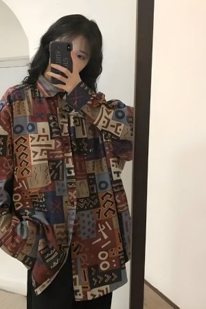 Style Core Aesthetics, New Style Trends - Vintage Abstract Designed Shirt