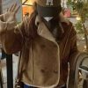 Style Core Aesthetics, New Style Trends - Vintage Brown Lambswool Splice Short Jacket