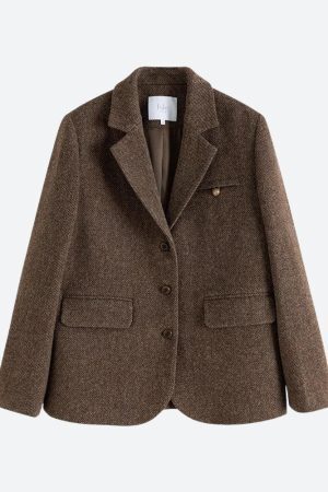 Style Core Aesthetics, New Style Trends - Wool Blazer Jacket & Mini Skirt Two Piece Set