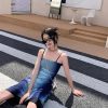 Style Core Aesthetics, New Style Trends - Y2K Blue Gradient Strappy Midi Dress