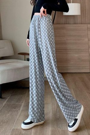 Style Core Aesthetics, New Style Trends - Y2K Checkered Sweatpants