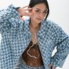 Style Core Aesthetics, New Style Trends - Y2K Checkered Zip Up Jacket