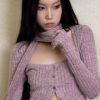 Style Core Aesthetics, New Style Trends - Y2K Corduroy Cropped Scarf Cardigan