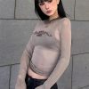 Style Core Aesthetics, New Style Trends - Y2K Cyberpunk Sigilism Sheer Top