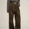 Style Core Aesthetics, New Style Trends - Y2K Leopard Straight Leg Pants