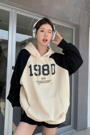 Style Core Aesthetics, New Style Trends - Y2K Oversized Patchwork Hoodie