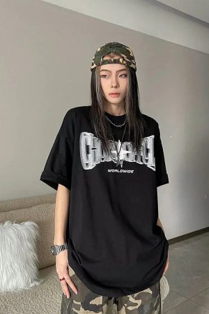 Style Core Aesthetics, New Style Trends - Y2K Shiny Star Worldwide Tee