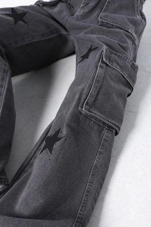 Style Core Aesthetics, New Style Trends - Y2K Star Printed Cargo Pants