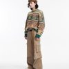 Style Core Aesthetics, New Style Trends - Y2K Vintage Stars Striped Knitted Sweater