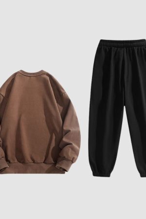 Style Core Aesthetics, New Style Trends Cartoon Casual Sweatshirt Sets