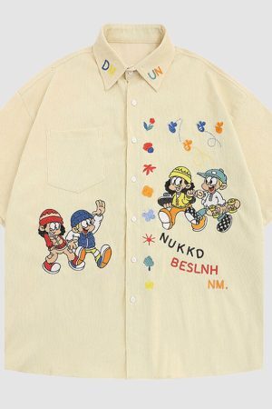 Style Core Aesthetics, New Style Trends Cartoon Character Shirts