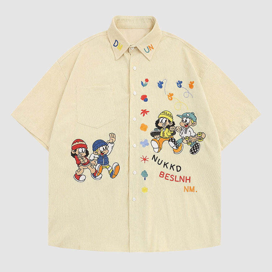 Style Core Aesthetics, New Style Trends Cartoon Character Shirts