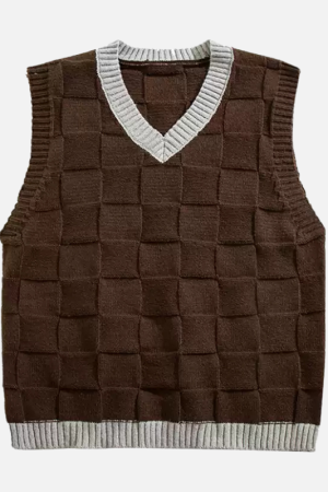 Style Core Aesthetics, New Style Trends Checkered Knit Vest